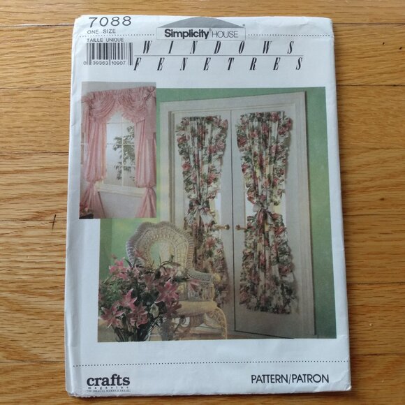 Priscilla Curtains Sewing Pattern Door Window Panel Victorian Ruffle Pouf Swag - Picture 1 of 10